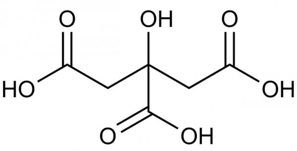 Cấu tạo phân tử của acid citric 